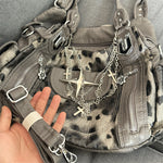 Load image into Gallery viewer, Leopard Print Subculture Retro Hand-held Shoulder Crossbody Bag
