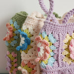 Load image into Gallery viewer, Fresh Flower Wool Crocheted Crossbody Small Hand-made Women&#39;s Bag
