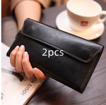 Load image into Gallery viewer, Leather Buckle Simple Business Cowhide Thin Wallet Card
