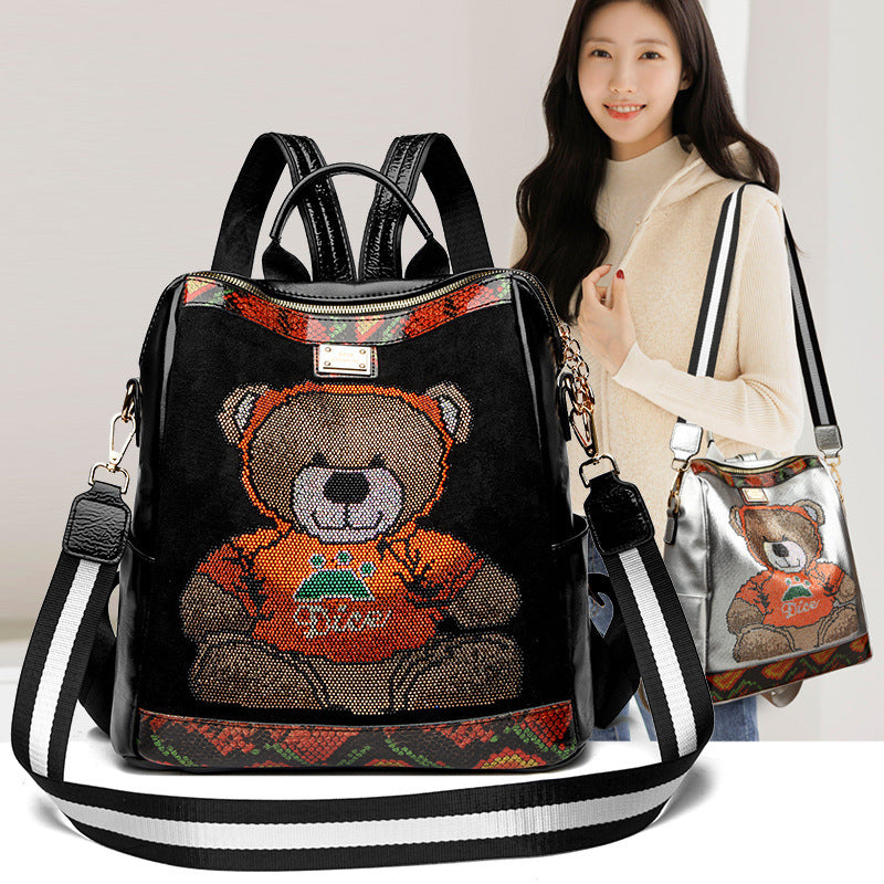 Rhinestone Backpack Female Personality Female Large-capacity Backpack