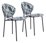 Load image into Gallery viewer, Clyde Dining Chair (Set of 2) Leaf Print &amp; Black
