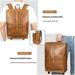 Load image into Gallery viewer, Leather Horse Leather Outdoor Bag Large Capacity Leisure Laptop Travel Backpack
