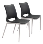 Load image into Gallery viewer, Ace Dining Chair (Set of 2) Black &amp; Silver
