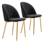 Load image into Gallery viewer, Cozy Dining Chair (Set of 2) Black &amp; Gold
