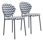 Load image into Gallery viewer, Clyde Dining Chair (Set of 2) Geometric Print &amp; Black
