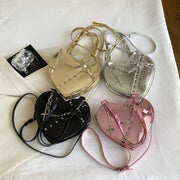 Heart-Shaped Chain Shoulder Bag | Large Capacity