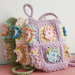 Load image into Gallery viewer, Fresh Flower Wool Crocheted Crossbody Small Hand-made Women&#39;s Bag
