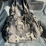 Load image into Gallery viewer, Leopard Print Subculture Retro Hand-held Shoulder Crossbody Bag
