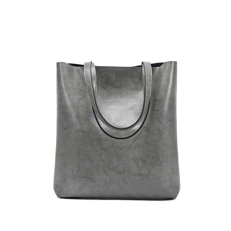 Women's Cow Leather Tote Bag Stylish And Simple