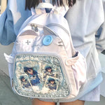 Load image into Gallery viewer, Japanese Transparent Preppy Style Large Capacity Fashion Backpack
