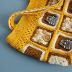 Load image into Gallery viewer, Kitten Handmade Wool Crocheted Square Tote Bag
