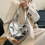 Load image into Gallery viewer, Chain Heart-shaped Evening Bag Large Capacity Love Shoulder Bag For Women Valentine&#39;s Day
